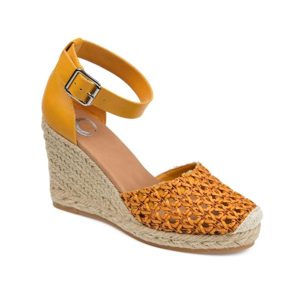 JOURNEE COLLECTION Womens Mustard Gold 1/2" Platform Sierra Wedge Shoes 8 M